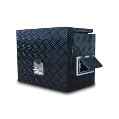 Aluminium Generator Box + Hatch & Vent in Black - 610mm 400mm x 500mm Love My Caravan