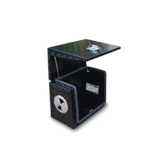 Aluminium Generator Box + Hatch & Vent in Black - 610mm 400mm x 500mm Love My Caravan