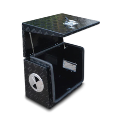 Aluminium Generator Box + Hatch & Vent in Black - 610mm 400mm x 500mm Love My Caravan