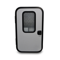 Left Hinged Teardrop Door + Fly Screen & Security Door for Caravans - 650mm x 1100mm-Off Grid Living Supplies Australia