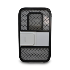 Left Hinged Teardrop Door + Fly Screen & Security Door for Caravans - 650mm x 1100mm-Off Grid Living Supplies Australia