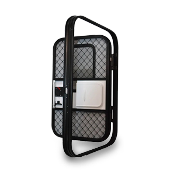 Left Hinged Teardrop Door + Fly Screen & Security Door for Caravans - 650mm x 1100mm-Off Grid Living Supplies Australia