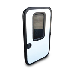 Right Hinged Teardrop Door + Fly Screen & Security Door for Caravans - 650mm x 1100mm-Off Grid Living Supplies Australia