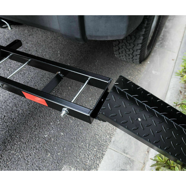 Steel Motorcycle Carrier for Cars with 2” Hitch Receiver + Padded Arm Love My Caravan