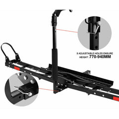 Steel Motorcycle Carrier for Cars with 2” Hitch Receiver + Padded Arm Love My Caravan
