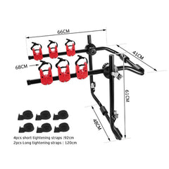 Universal Foldable 3x Bicycle Carrier for Cars-Off Grid Living Supplies Australia